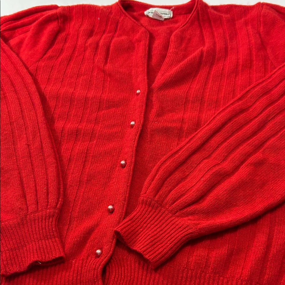 Lauren Alexandra Red Women's Cardigan Sweater - Picture 11 of 16